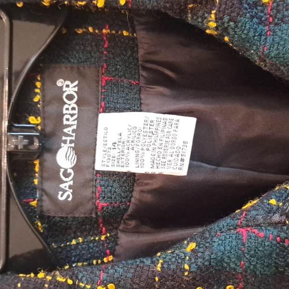 Sag harbor jacket women's size 14 tweed colorful - Picture 5 of 10